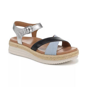 Vionic Womens Sz 9 Navy, Silver & Blue leather Mar Strappy Sandals NEW